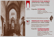 735099 Affiche van de dubbelexpositie Middeleeuwse Kerken, getekend door Johan Grabijn, in de Domkerk (Domplein) en in ...